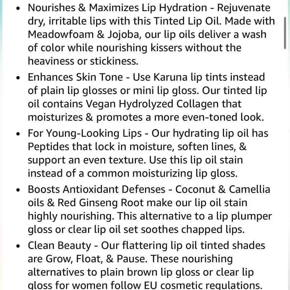 🦋 Karuna Tinted Lip Oil - Red Ginseng & Peptides Grow Grandir New Full Size